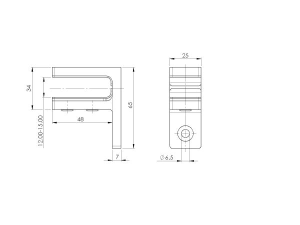 Edelstahl 12-15mm AISI 316 Glas Verbinder Glashalter Glasverbinder V4A